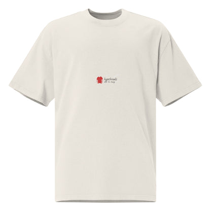 Hypethreadz Oversized Faded T-Shirt - Vintage Cream Streetwear Tee - 100% Cotton