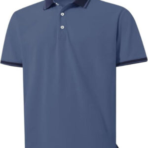 HypeThreadz Men’s Misty Blue Golf Polo Shirt – Short Sleeve Performance Stretch Casual Shirt